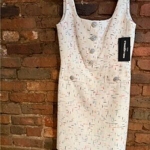 Karl Lagerfeld White Tweed Dress